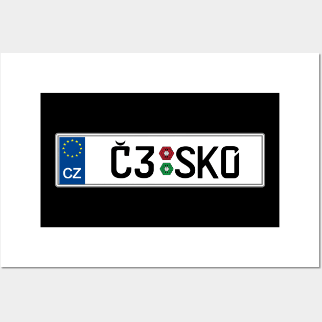 Czech Republic car registration plate Wall Art by Travellers